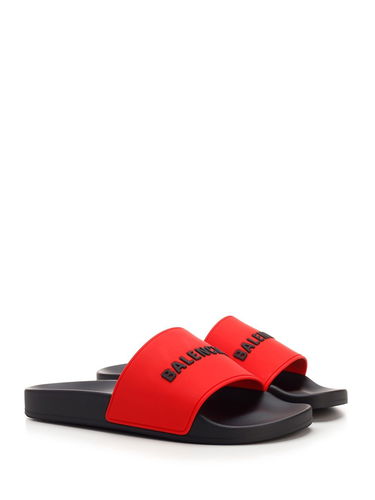 Sneakers og sko Balenciaga Pool Slide Blood Red Black Rød | 565826W1S8A6410, 1