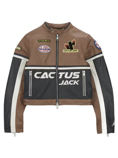 Jakke Jordan Leather Jacket x Travis Scott Cactus Jack Brun | DX6168-256