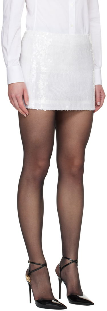 Nederdel Dolce & Gabbana Dolce&Gabbana Sequin Mini Skirt Hvid | F4CRPT FLSEP, 1