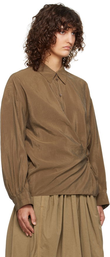 Skjorte LEMAIRE Lemaire Straight Collar Twisted Shirt Brun | SH1141 LF1308, 4