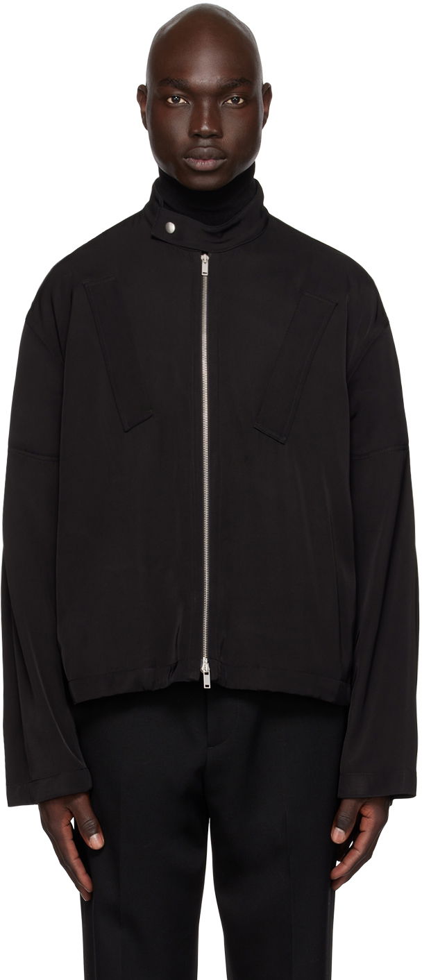 Jakke Jil Sander Zip Biker Jacket Sort | J21BN0127 J65141, 0
