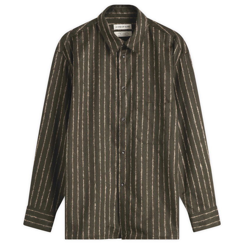 Skjorte A Kind of Guise A Kind of Guise Gusto Striped Shirt, Size Small Grøn | 107-14626-641