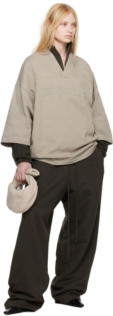 T-shirt Fear of God Essentials Heavy Jersey Football T-Shirt Beige | 125SP244105F, 3