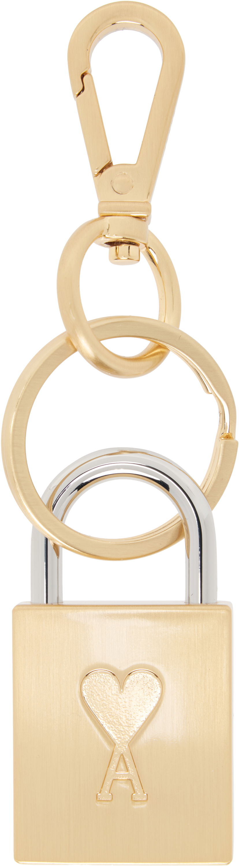 Nøgleringe AMI AMI Paris De Coeur Padlock Keychain Metalisk | UKR912.369