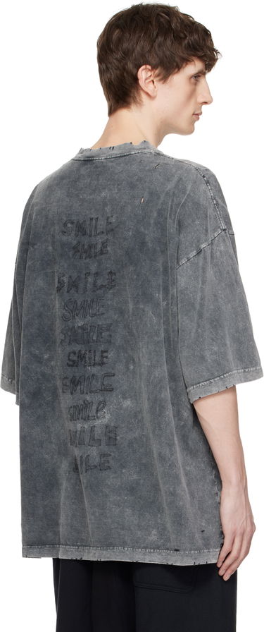 T-shirt Maison MIHARA YASUHIRO Maison MIHARA YASUHIRO Bleached Smily Face Print T-Shirt Grå | A14TS622, 2