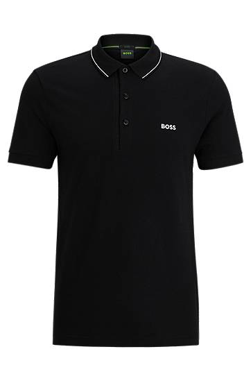 Polo skjorte BOSS BOSS Slim Fit Pique Polo Shirt Sort | 50506195