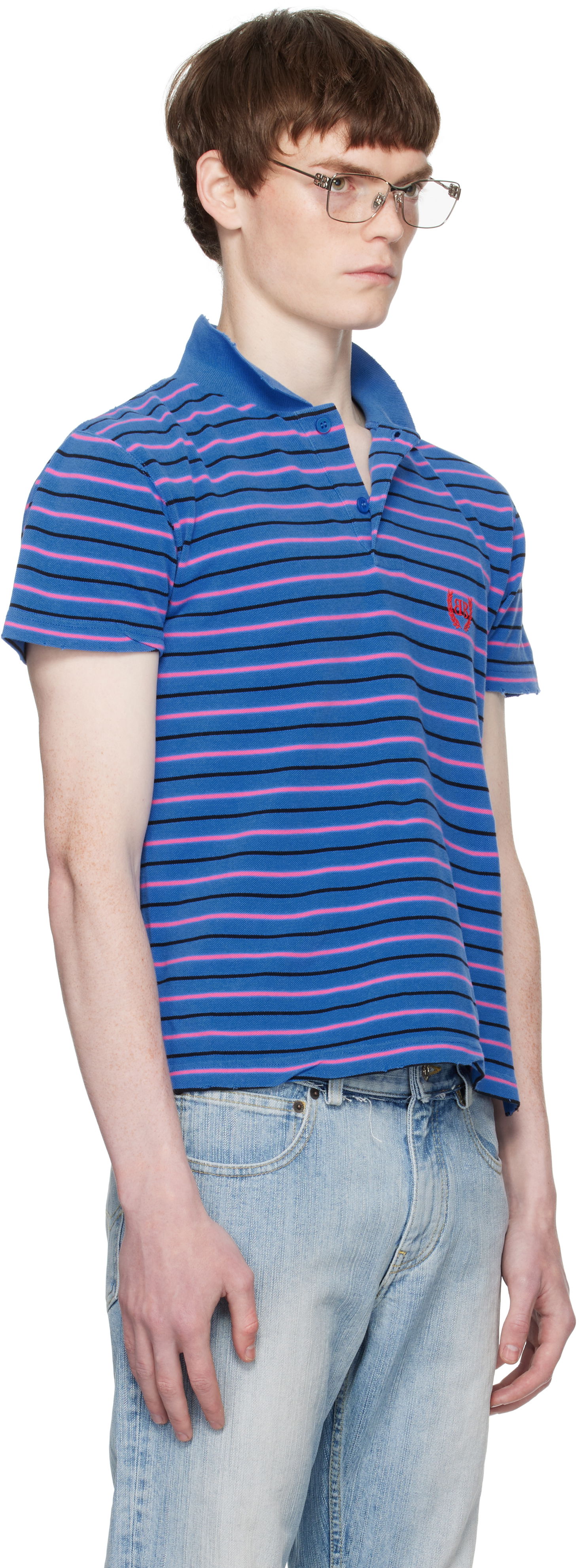 Polo skjorte Balenciaga Balenciaga Laurel Classic Fitted Polo Blå | 833244TSVF74326, 1