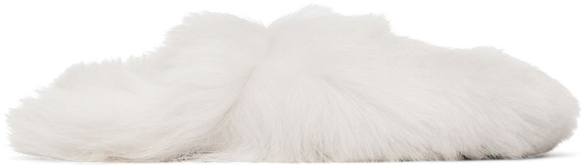 Tøj Yves Salomon Yves Salomon Toscana Lambskin Slippers Hvid | 25W23WAA342XXTOSX