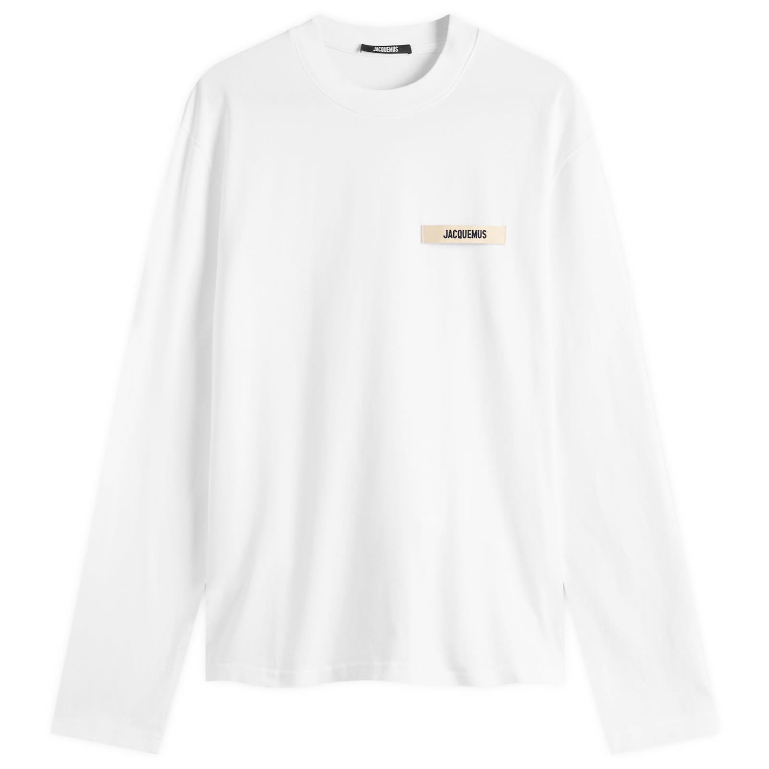 T-shirt Jacquemus Jacquemus Grosgrain Logo Long Sleeve T-Shirt, Size Large Hvid | 25HTSM00570AJ00226-100, 1