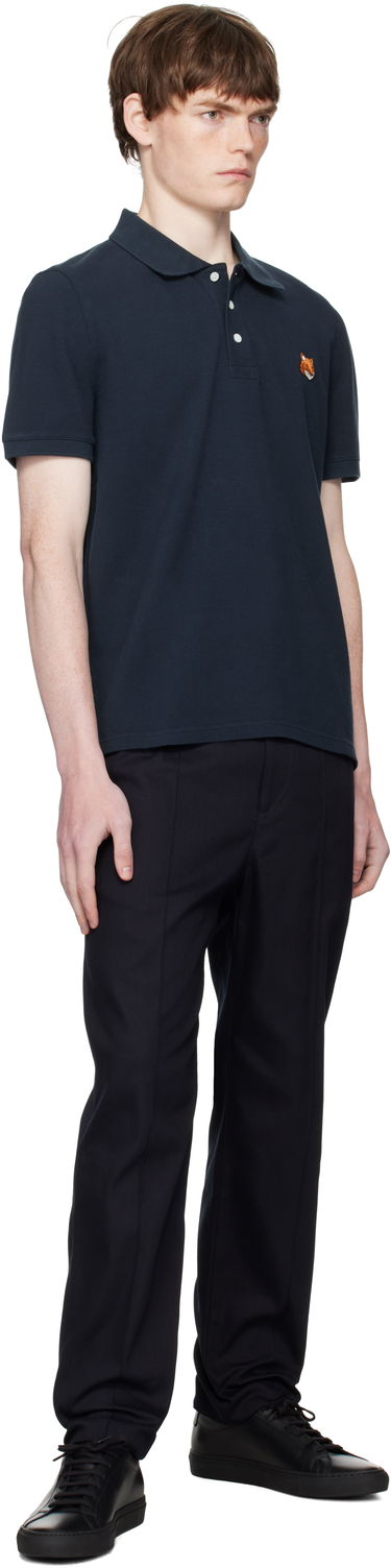 Polo skjorte MAISON KITSUNÉ Maison Kitsuné Fox Head Patch Regular Fit Polo Mørkeblå | PM00209KP0002, 3