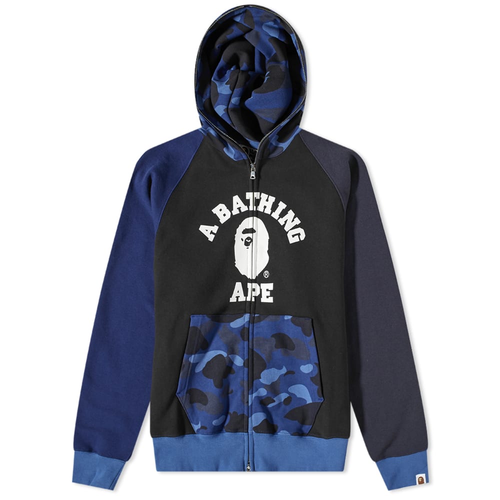 Sweatshirt BAPE A Bathing Ape Color Camo Relaxed Fit Full Zip Hoody Mørkeblå | 001ZPI801008M-NVY, 0