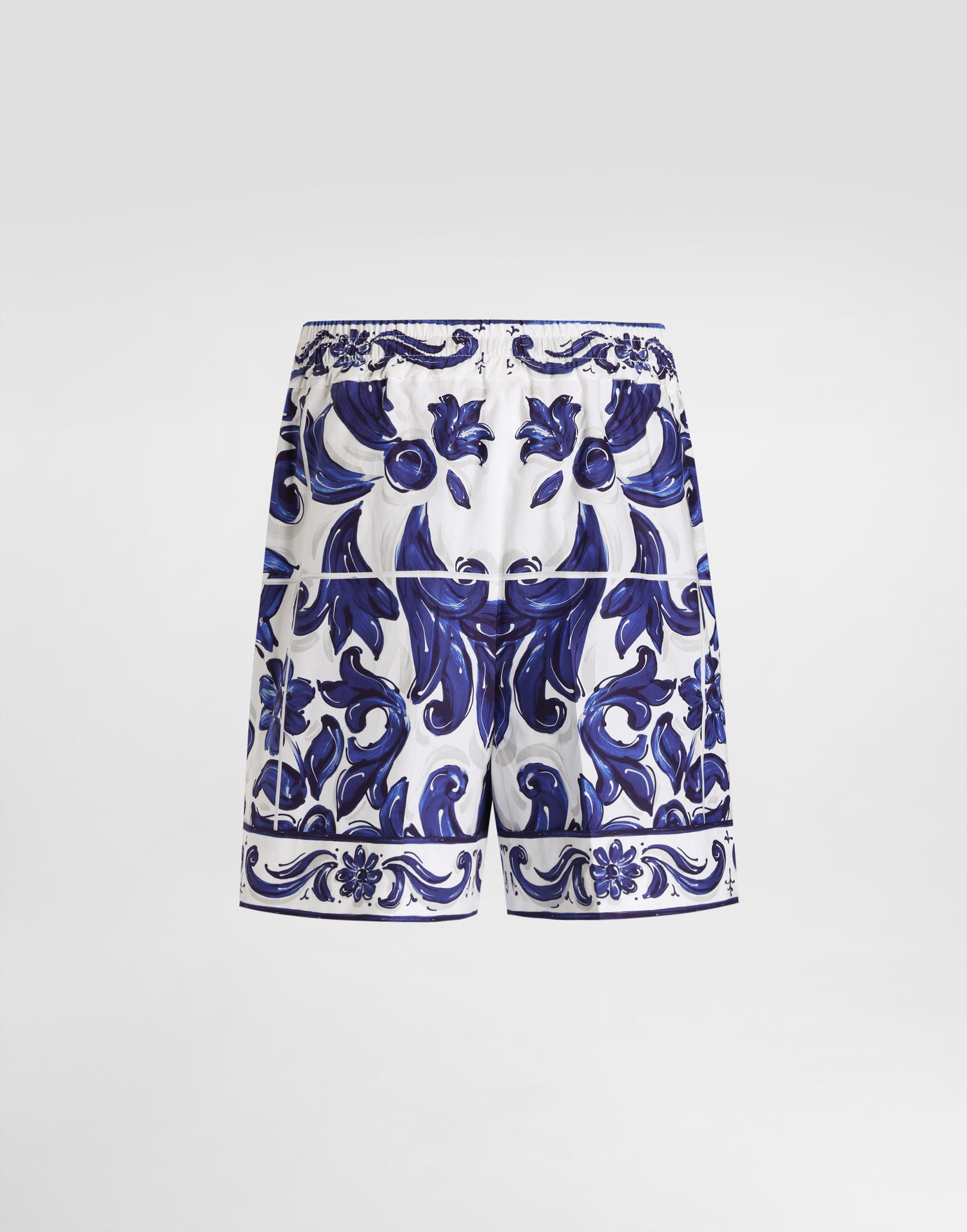 Shorts Dolce & Gabbana Dolce & Gabbana Majolica-Print Poplin Shorts Blå | I3J37WFI5JPHB5DQ, 1