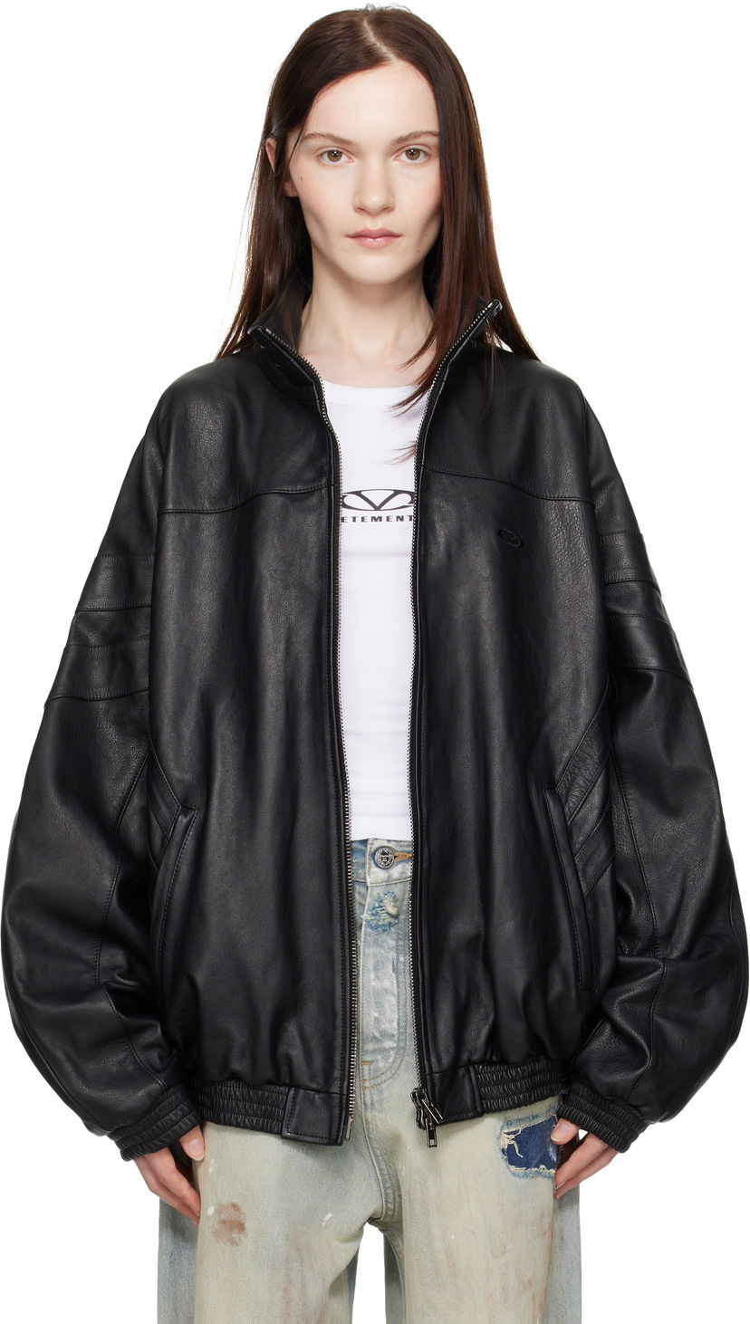 Bomberjakke VETEMENTS Vetements Tracksuit Leather Jacket Sort | UA66JA280B