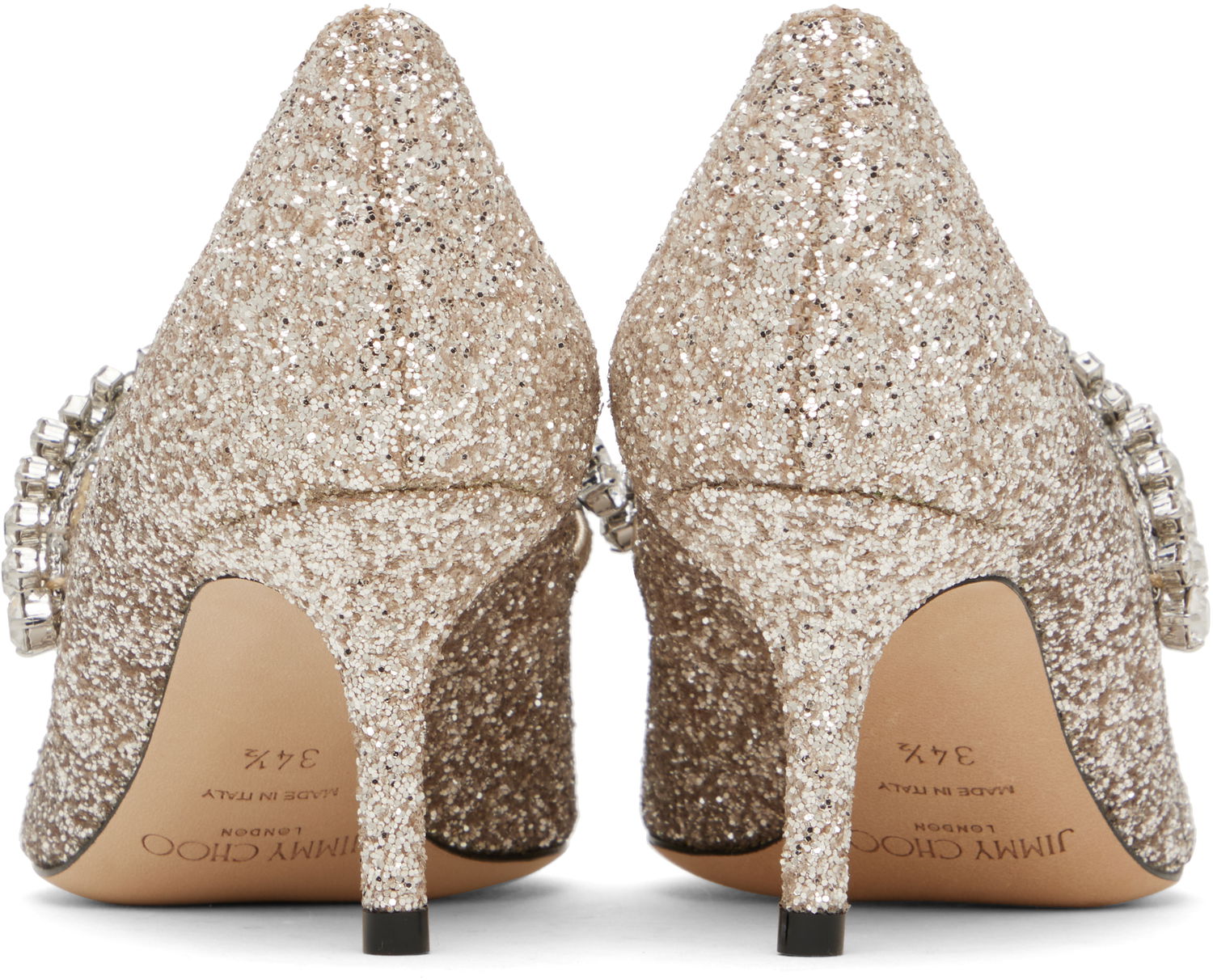 Sneakers og sko Jimmy Choo Jimmy Choo Bing 65 Crystal Embellished Glitter Pumps Metalisk | BING PUMP 65, 1