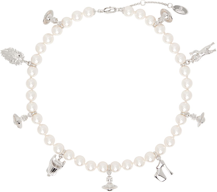 Halskæde Vivienne Westwood Pearl Necklace with Charms Metalisk | 63010131-02P103-