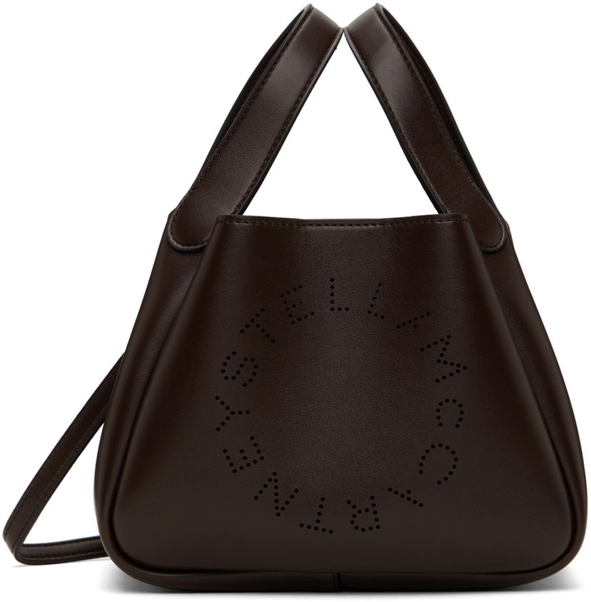 Mulepose Stella McCartney Stella McCartney Logo Crossbody Double Handle Bag Brun | 7B0081W8542