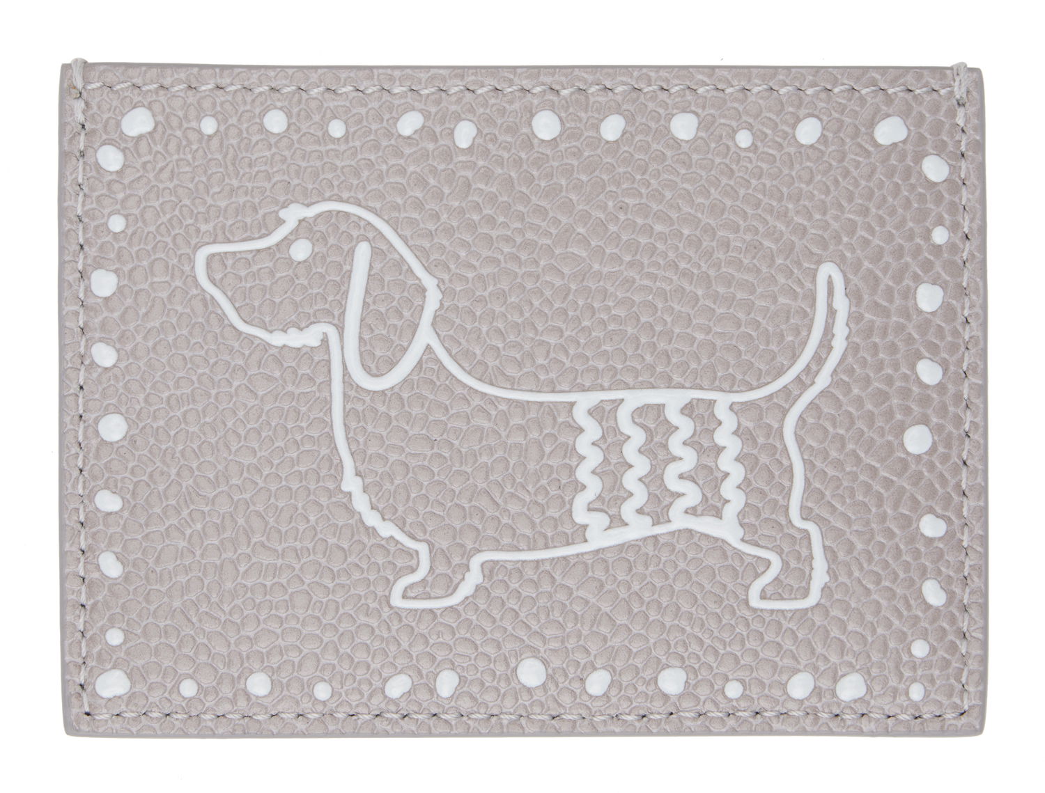 Tegnebog Thom Browne Pebbled Leather Card Holder Grå | UAW062A-00198, 0
