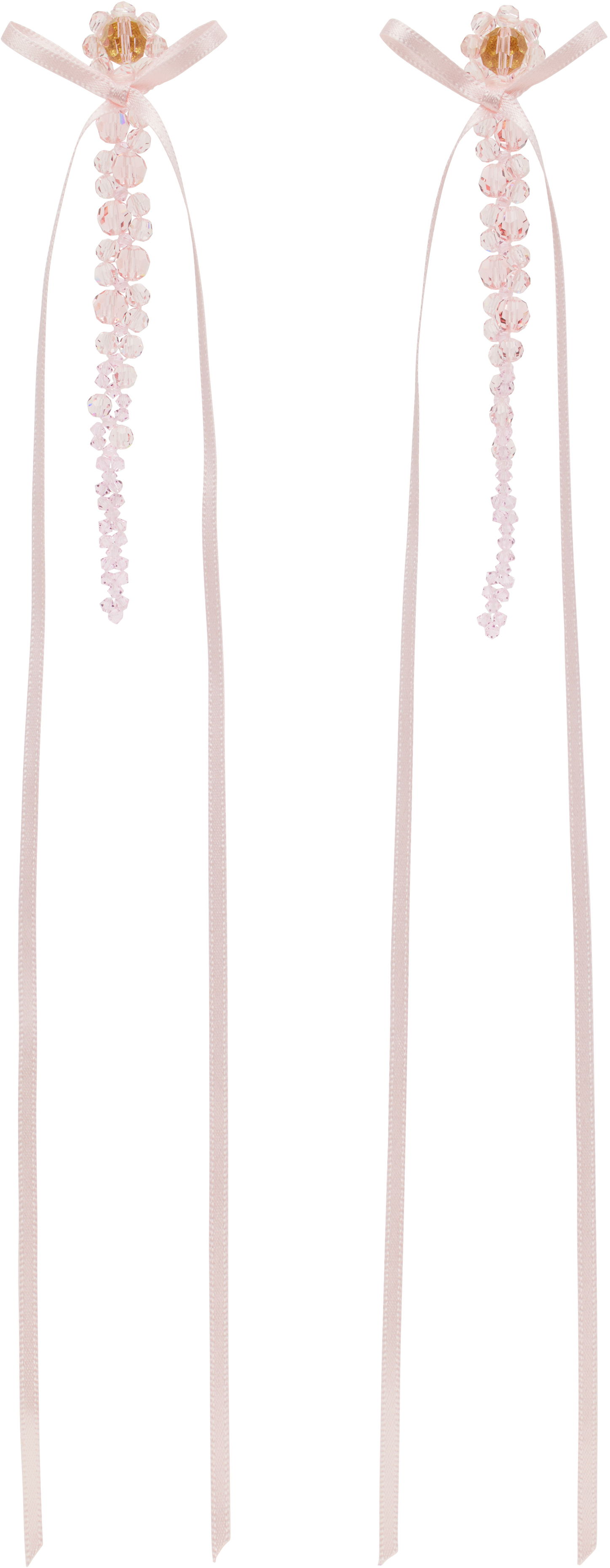 Øreringe Simone Rocha Simone Rocha Bow Ribbon Drip Earrings Lyserød | ERG410S 0903, 0