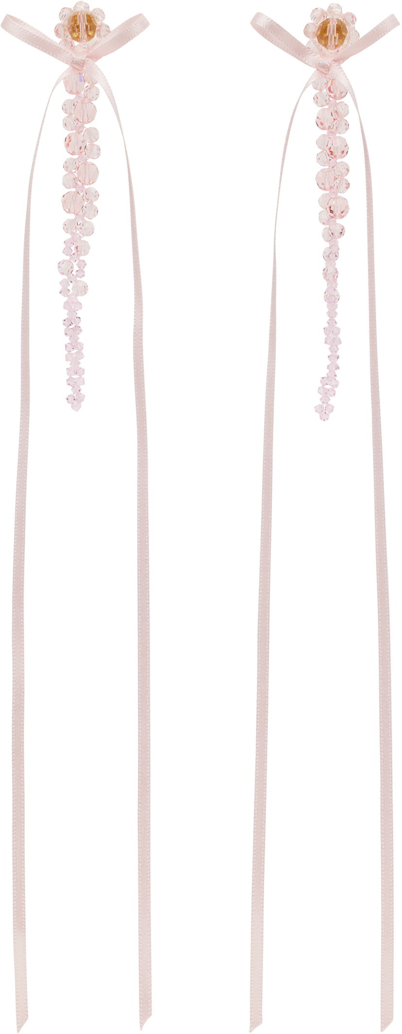 Øreringe Simone Rocha Simone Rocha Bow Ribbon Drip Earrings Lyserød | ERG410S 0903