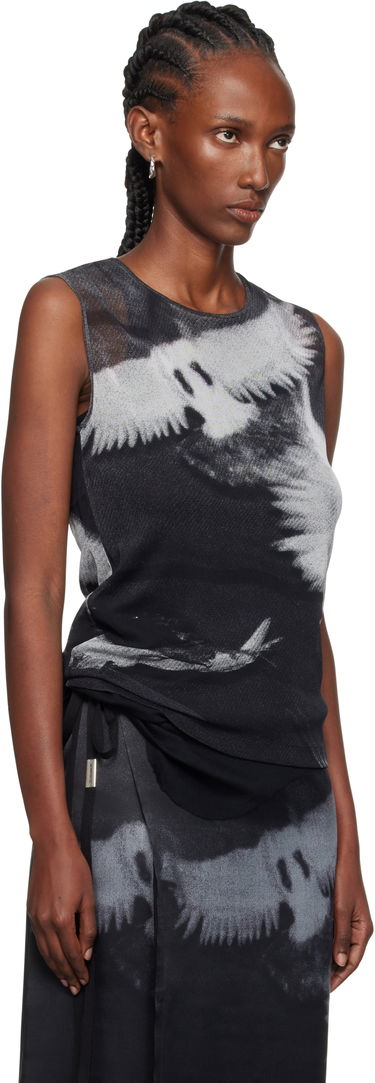 Tanktop Ann Demeulemeester Ann Demeulemeester Doves Printed Tulle Tank Top Sort | 2520-W-JTO05-FA657-D0097, 1