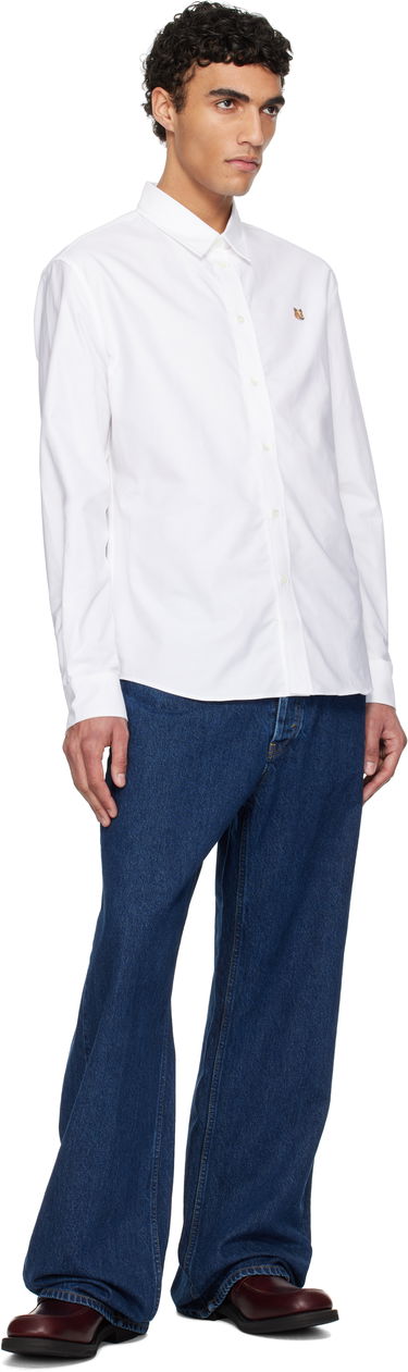 Skjorte MAISON KITSUNÉ Maison Kitsuné Casual Shirt with Fox Head Embroidery Hvid | MM00408WC5012, 3