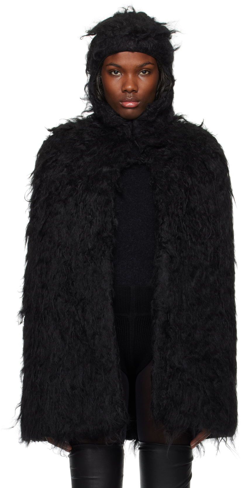 Frakker Rick Owens Porterville Cape Jacket Sort | RO02D3781 WSH