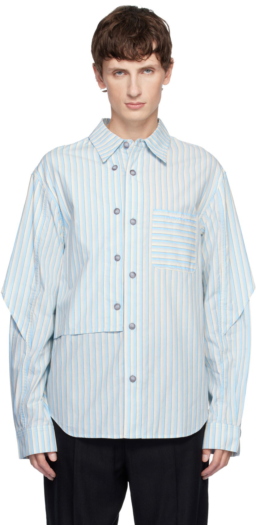 Skjorte Andersson Bell Andersson Bell Striped Layered Split-Sleeve Shirt Flerfarvet | atb1369m