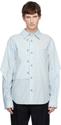 Andersson Bell Striped Layered Split-Sleeve Shirt