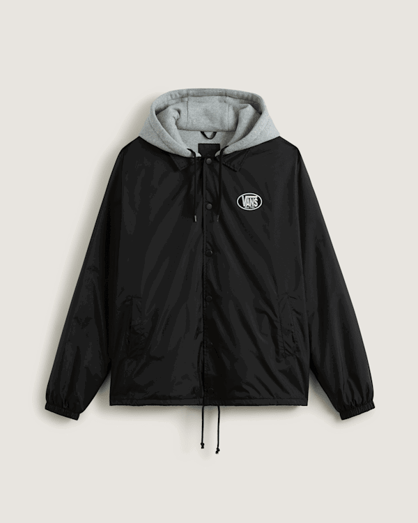 Jakke Vans Riley Hooded Coaches Jacket Sort | VN000P75BLK