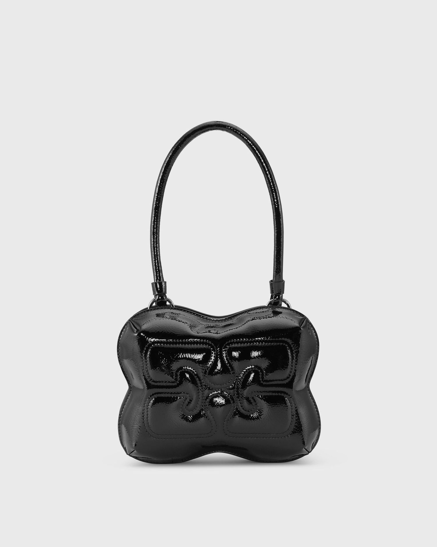 Håndtaske GANNI Butterfly Top Handle With Strap Patent Sort | A6288-099, 0