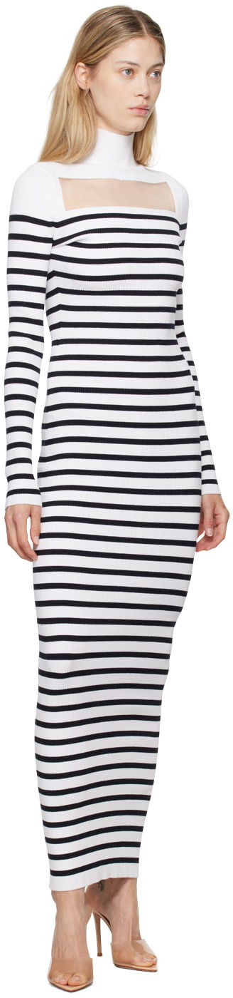 Kjole Jean Paul Gaultier Jean Paul Gaultier 'The Knit Marinière' Striped Maxi Dress Hvid | 24/30-F-RO243-M063-0159, 3