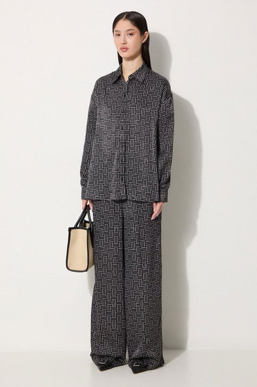 Pyjamas KENZO Weave Pajama Pants High Waist Sort | FE62PA0849R1.99, 1