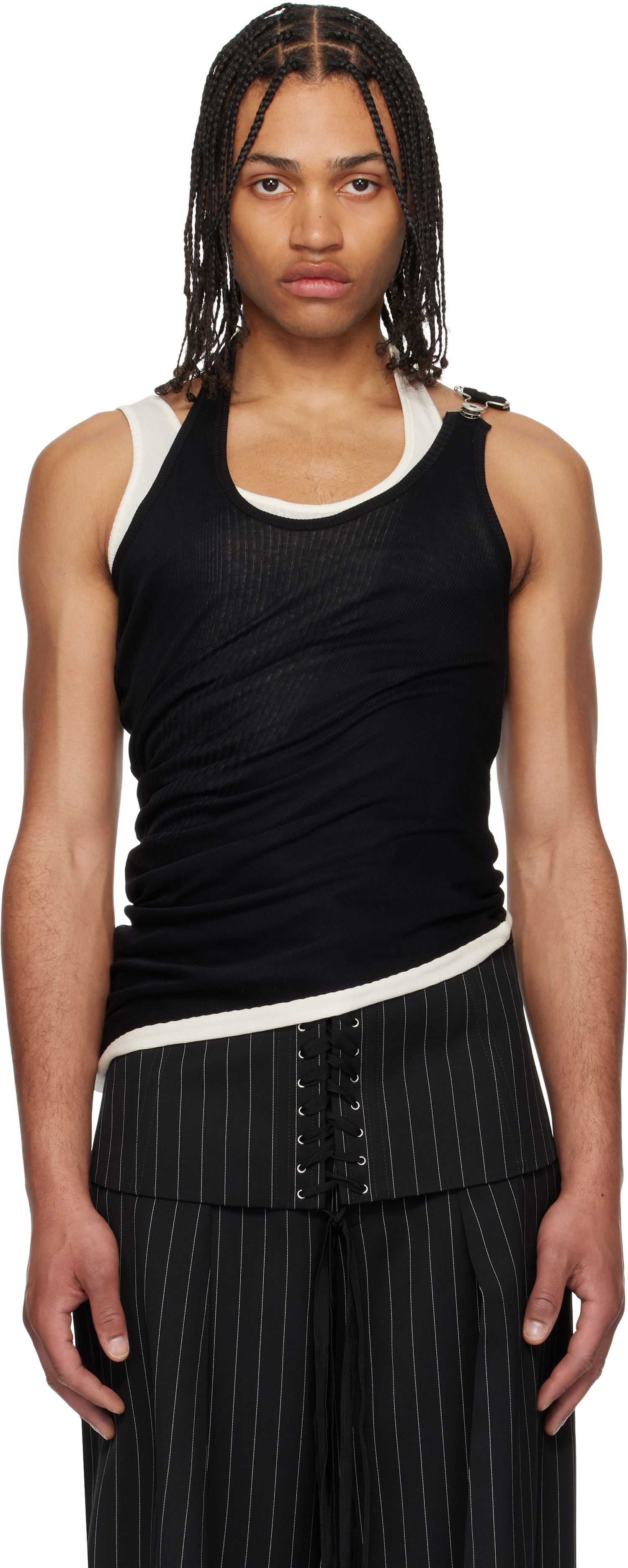 Tanktop Jean Paul Gaultier Jean Paul Gaultier 'The Red Draped Double' Tank Top Sort | 25/34-F-DB053-J092-0003, 0