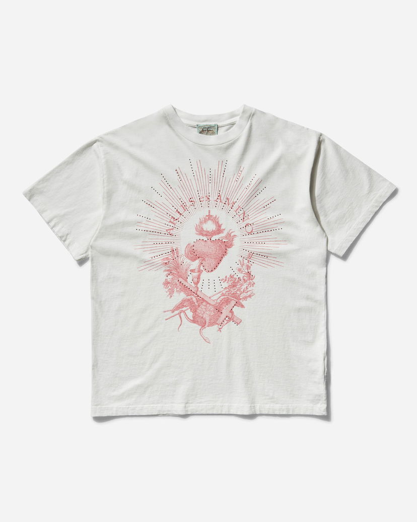 T-shirt Aries Faded Aries Ex Amino T-Shirt Hvid | AR6001403 OFFWHT
