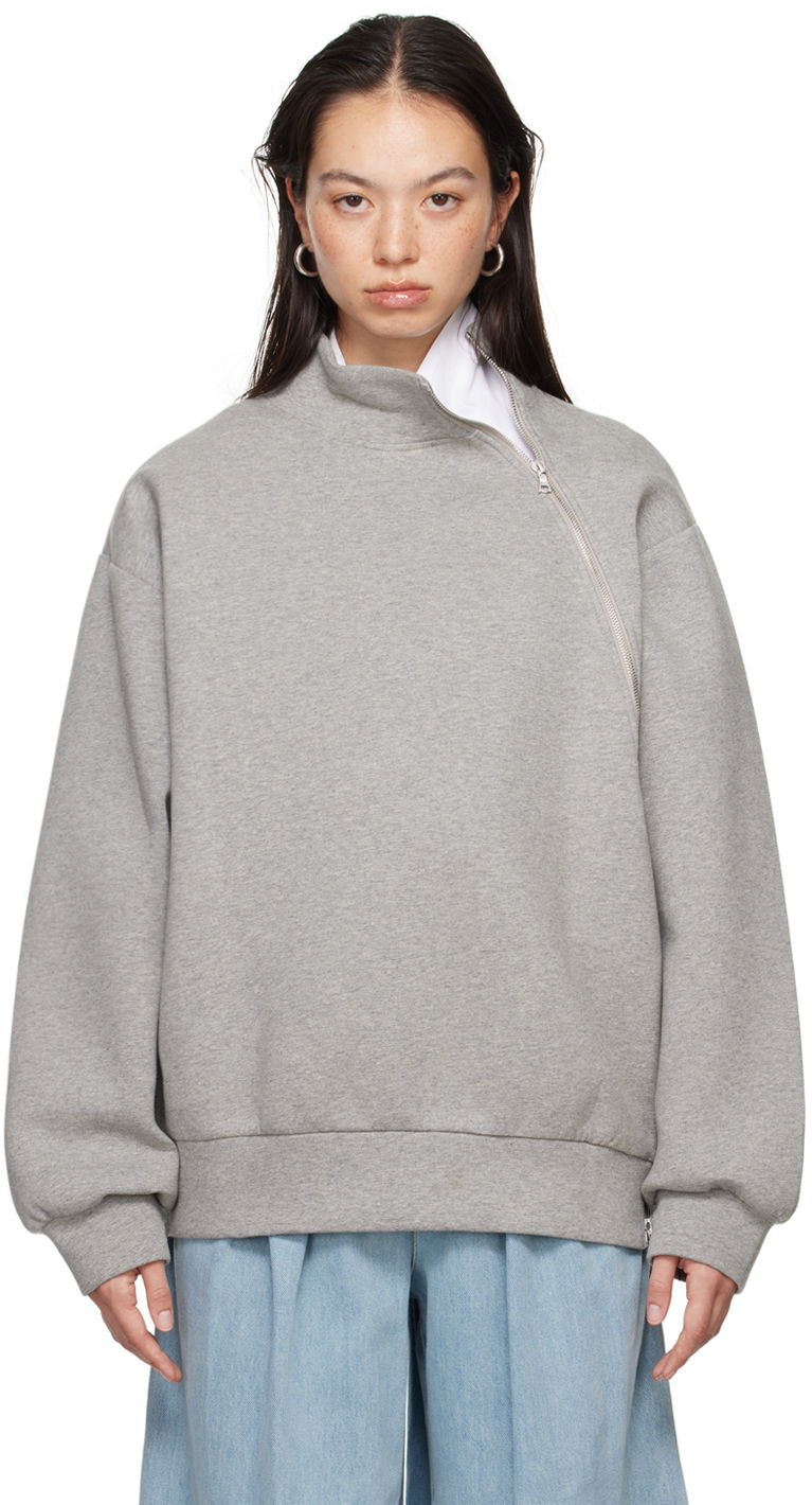 Sweatshirt Dries Van Noten Zipped Sweatshirt Grå | 242-011174-9622
