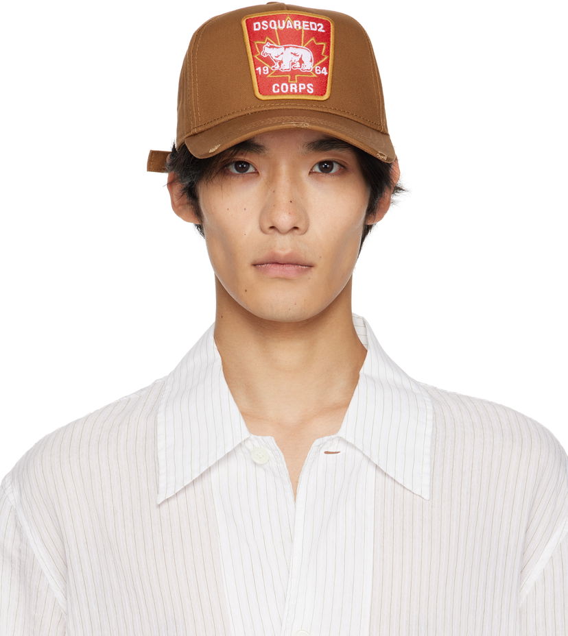 Kasket DSQUARED2 Dsquared2 Canadian Patch Baseball Cap Brun | BCM0367_05C00001_5092
