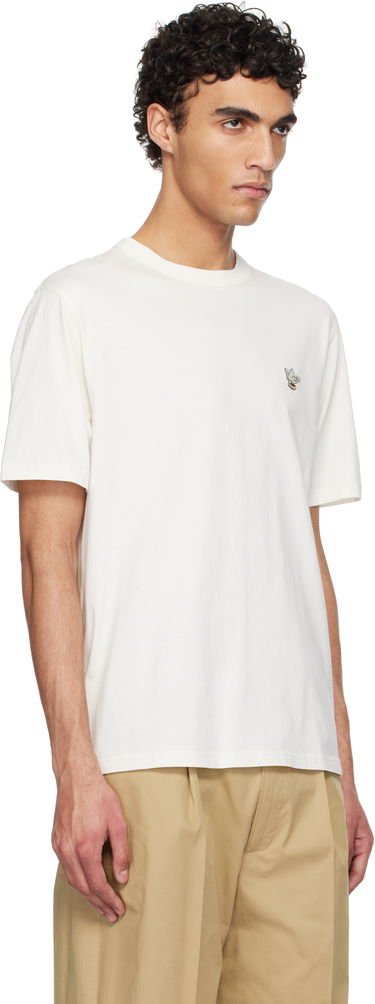 T-shirt MAISON KITSUNÉ Maison Kitsuné Barista Fox Patch Relax T-Shirt Hvid | CKNU00102KJ7014, 1