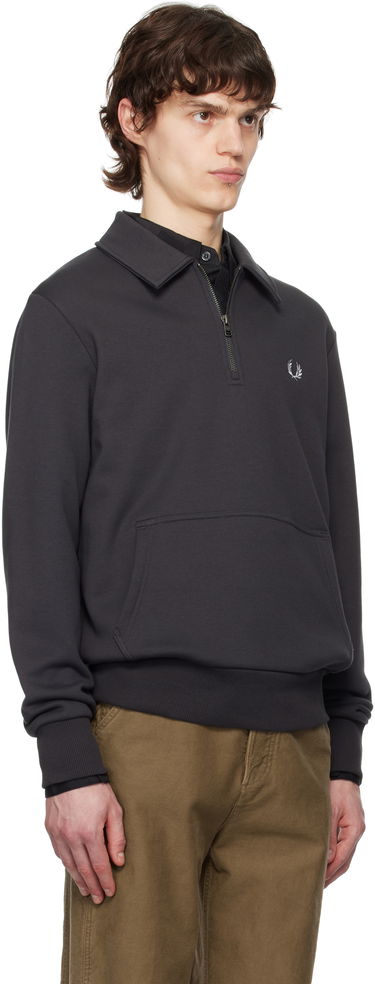 Sweatshirt Fred Perry Fred Perry Half-Zip Fleece Sweatshirt Grå | M8637, 1