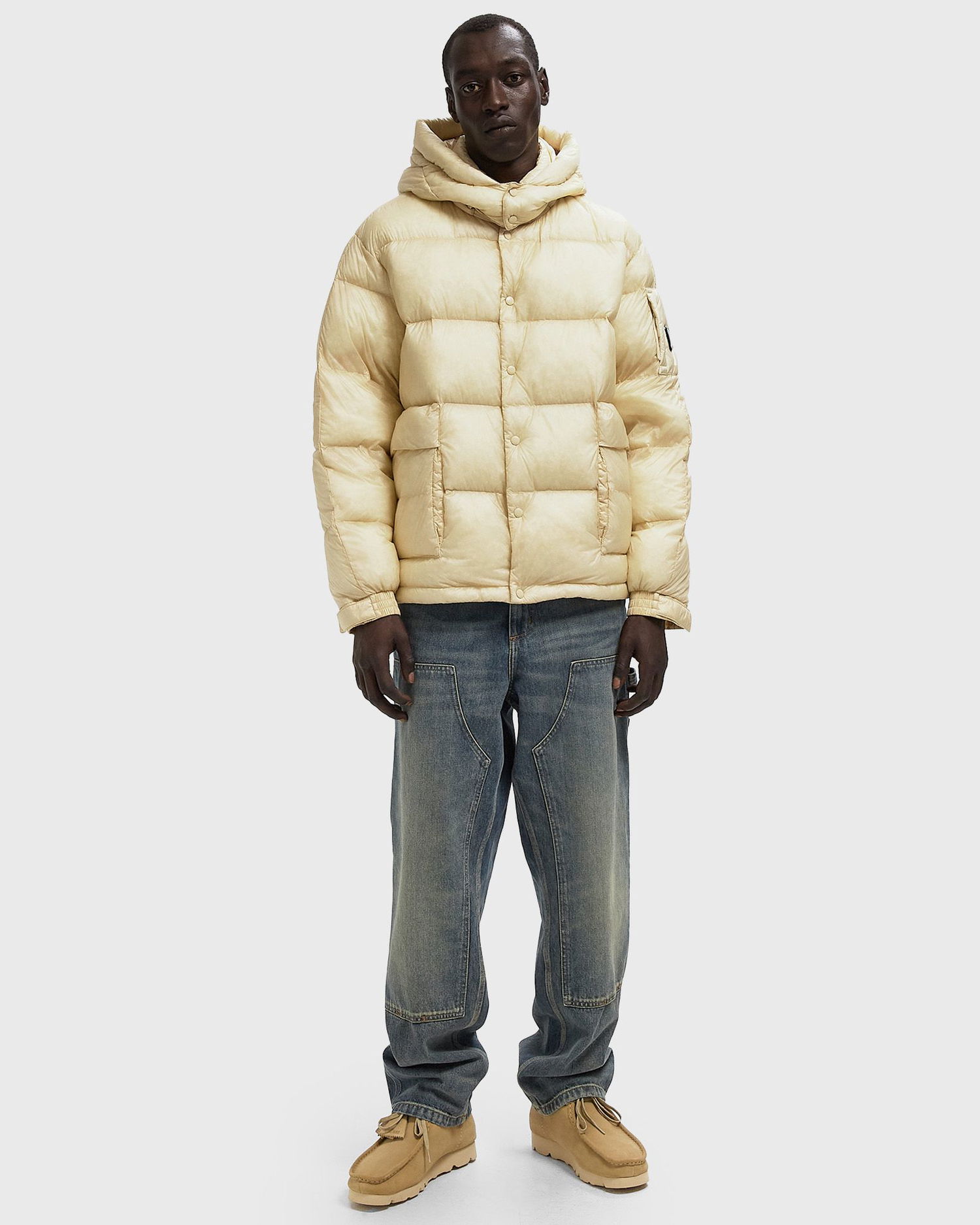Puffer jakke C.P. Company Hooded Puffer Jacket Beige | 19CMOW191A110416A-402, 1