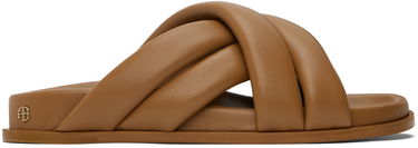 Sneakers og sko Anine Bing Lizzie Padded Leather Slides Brun | A-14-4028-230, 0