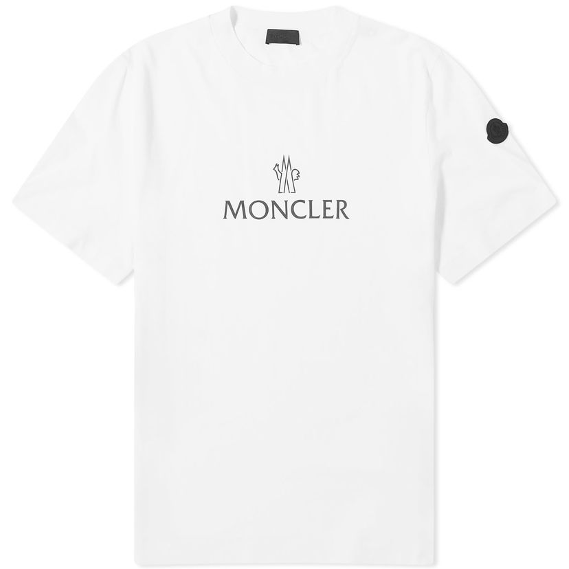 T-shirt Moncler Text Logo T-Shirt White Hvid | 8C000-60-829H8-001
