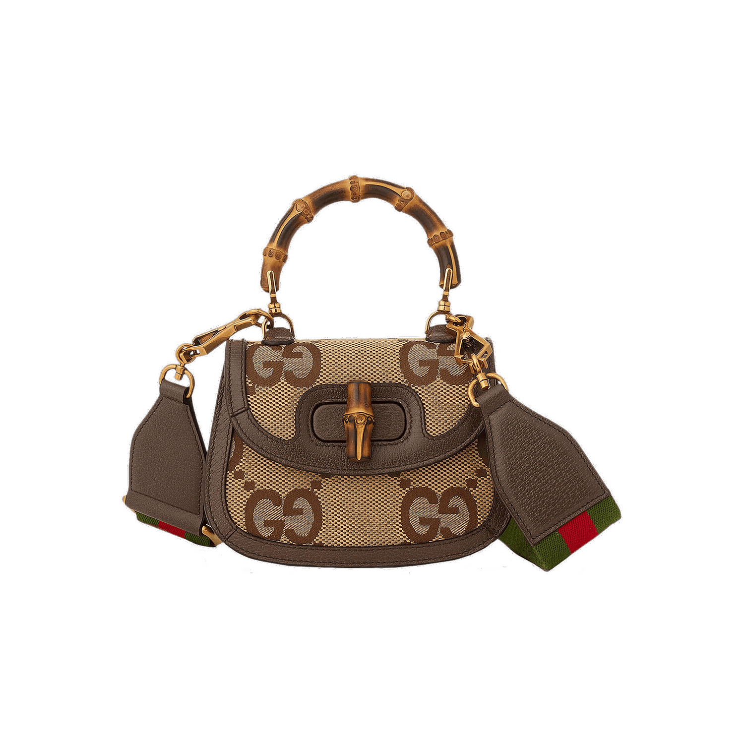 Håndtaske Gucci Bamboo 1947 Jumbo GG Mini Bag Brun | 686864 UQLBT 2570, 0