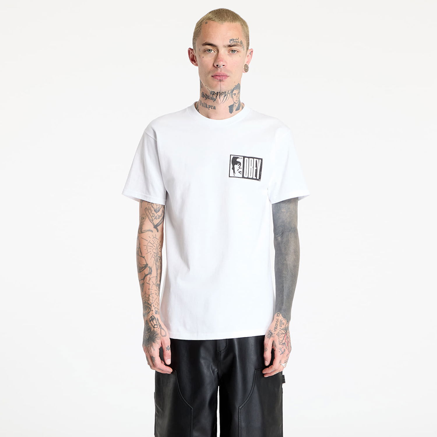 T-shirt OBEY OBEY Half Icon T-Shirt Hvid | 165264117, 0