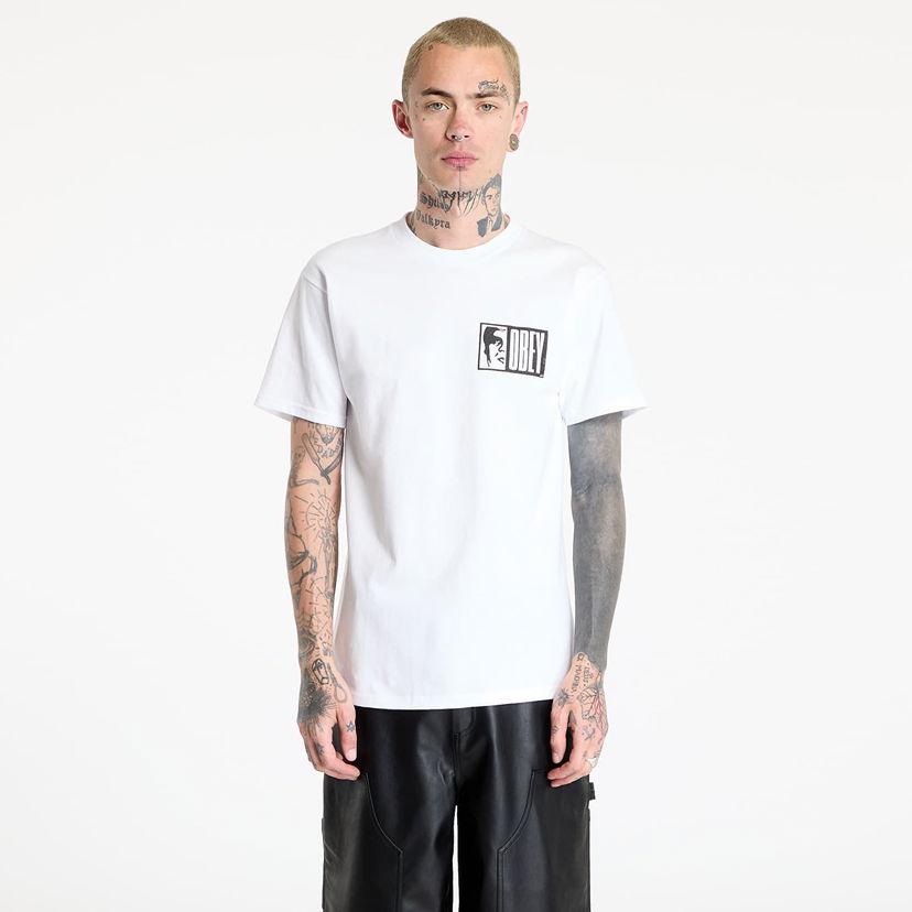 T-shirt OBEY OBEY Half Icon T-Shirt Hvid | 165264117