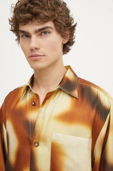 Skjorte Nanushka Abstract Print Regular Fit Shirt Brun | NM24FWSH04717, 3