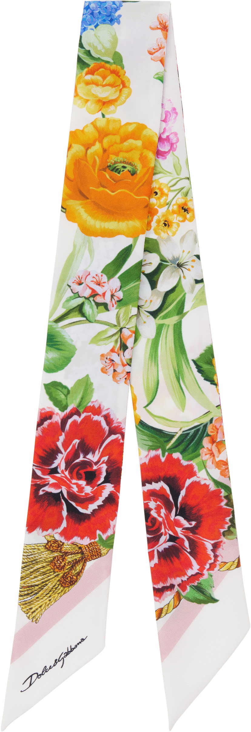 Tørklæde Dolce & Gabbana Dolce&Gabbana Floral-Print Twill Head Scarf Flerfarvet | FS215A GDCV8