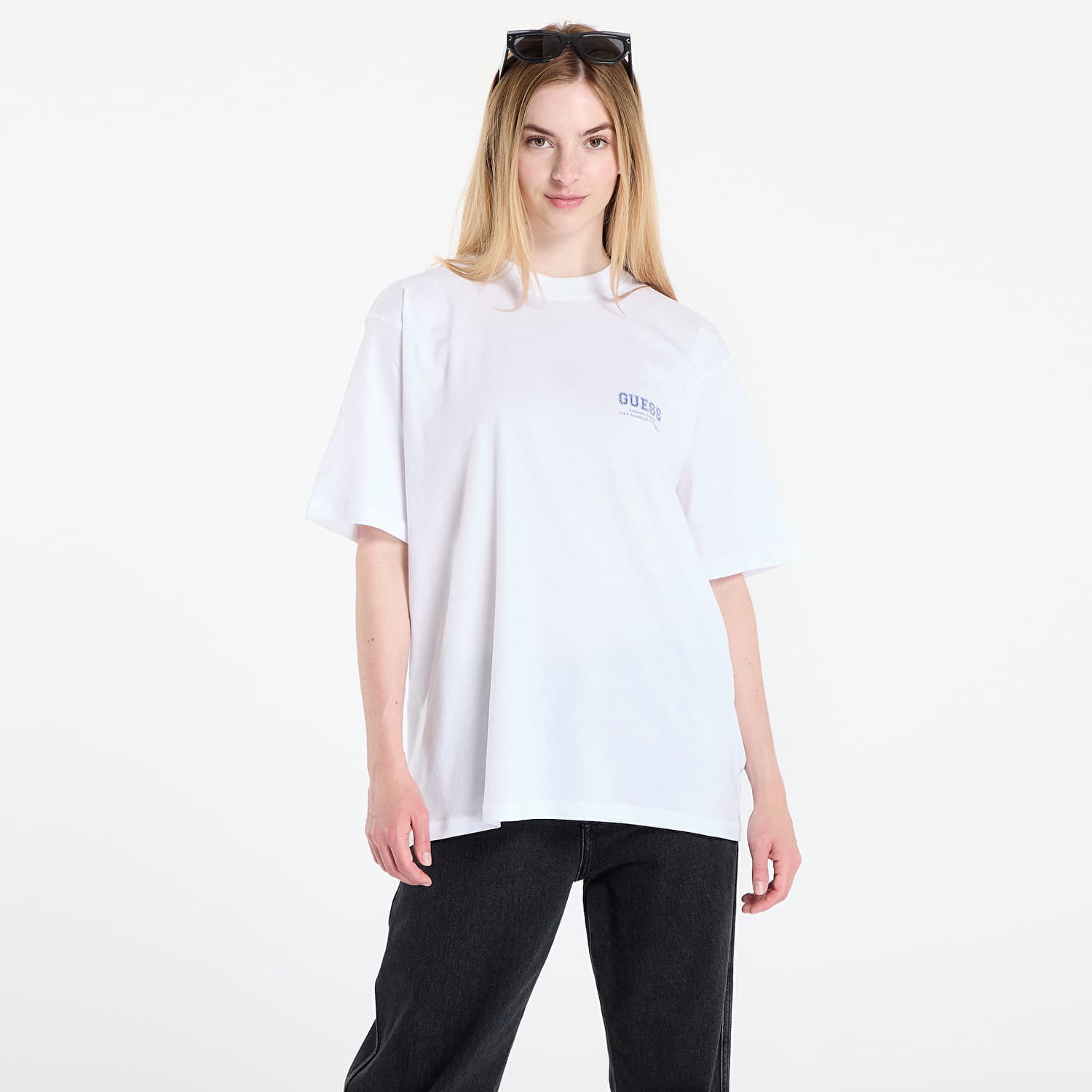 T-shirt GUESS GUESS Monochrome Graphic Tee Hvid | W5YI10JA914-F0FA, 0