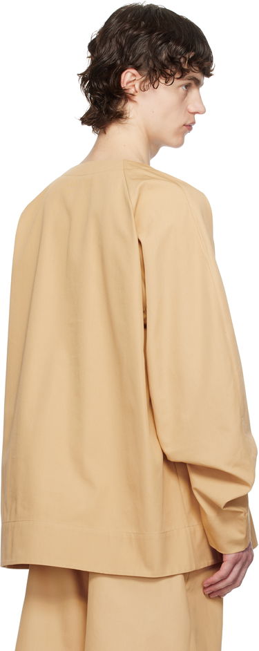 Skjorte JW Anderson JW Anderson Oversized V-Neck Gathered Sleeve Top Beige | TP0348-PG1713, 2
