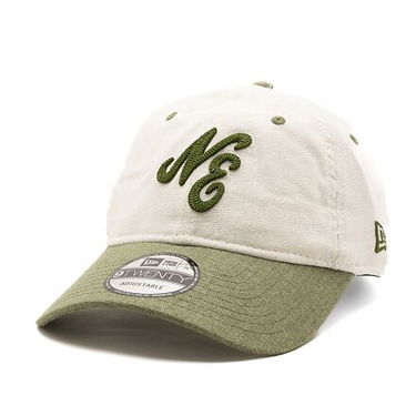 Kasket New Era 9TWENTY Linen Script - White / Olive Grøn | 60503545, 0