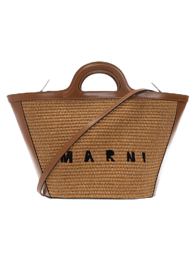 Mulepose Marni Medium Logo Woven Tote Bag Brun | BMMP0068Q0 P3860 00M50
